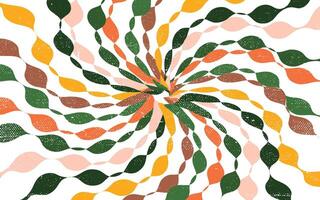 Colored bubbles on lines form swirling waves of an abstract modern banner. vector