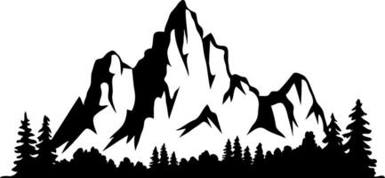 Mountain silhouette with trees and mountains vector