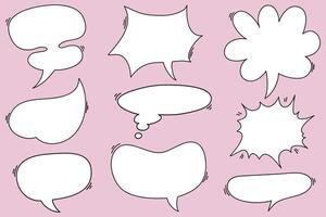 Hand drawn set of speech bubbles isolated . Doodle set element. vector