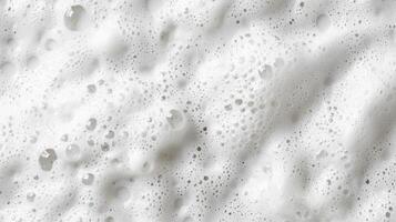 Abstract white soap foam bubbles texture background photo