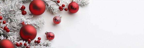 Merry Christmas and happy New Year white background with space for text. Christmas greeting card photo