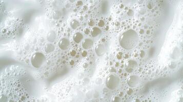 Abstract white soap foam bubbles texture background photo