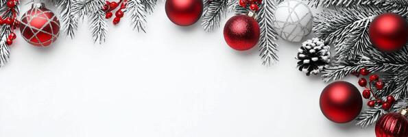 Merry Christmas and happy New Year white background with space for text. Christmas greeting card photo