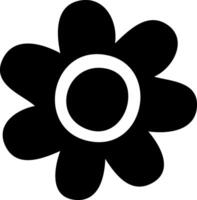 A black and white flower with a circle in the center vector