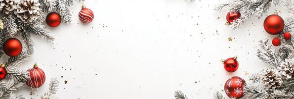 Merry Christmas and happy New Year white background with space for text. Christmas greeting card photo