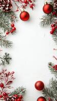 Merry Christmas and happy New Year white background with space for text. Christmas greeting card photo