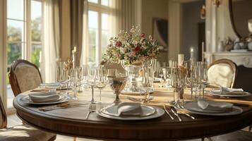 Elegant home dining setups for special occasions photo