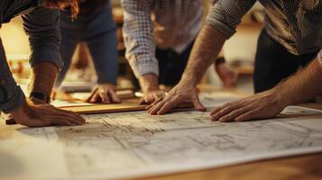 Teamwork and collaboration in project planning. Business team meeting project planning concept photo