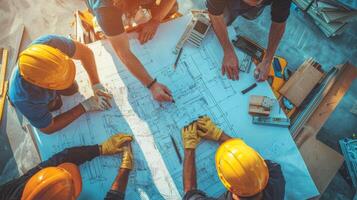 Teamwork and collaboration in project planning. Business team meeting project planning concept photo