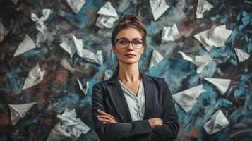 Woman entrepreneur leading business and startup, Portrait of a businesswoman. Leadership photo