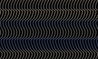 Retro Dotted Wave Pattern on Black Background. Gradient of Blue and Yellow Dots. Bold Abstract Geometric Design for Fabric, Wallpapers, Digital Prints, or Home Decor vector
