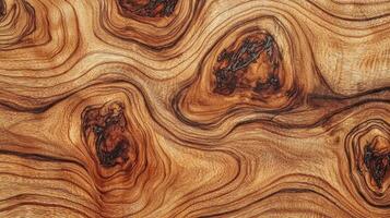 Close-up of rustic wood grain showcasing natural pattern. Wooden texture wood grain and knots photo
