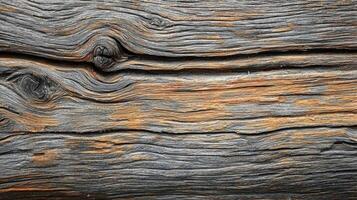 Close-up of rustic wood grain showcasing natural pattern. Wooden texture wood grain and knots photo