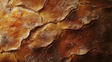Baked bread crust, close-up surface, uniform texture background photo