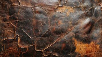Worn leather surface texture with unique character and age photo