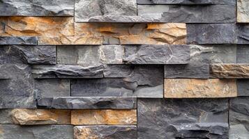 Natural stone wall with a stunning granite texture ideal for architectural and design projects photo