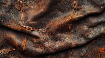 Worn leather surface texture with unique character and age photo