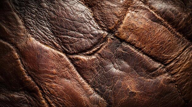 Worn leather surface texture with unique character and age photo