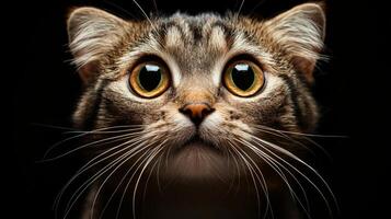 Funny cat expression caught on camera. A beautiful portrait of a cat photo
