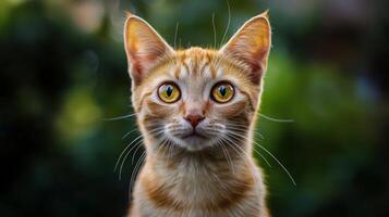 Funny cat expression caught on camera. A beautiful portrait of a cat photo