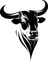 Bull head illustration on white background vector