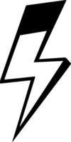 A lightning bolt with a black and white outline vector