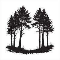 silhouette of trees in the forest vector