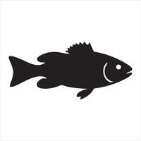 Fish Silhouette Illustration on a Clean White Background vector
