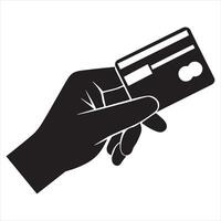 Credit Card Icon Held by Hand on a White Background vector