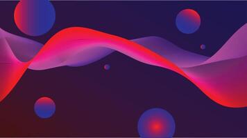 Abstract background with red and blue waves vector
