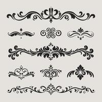 Black color beautiful intricate design ornate elements decorative, swirls, frames, frames, borders vector
