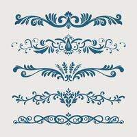 Blue color beautiful intricate design ornate elements decorative, swirls, frames, frames, borders vector