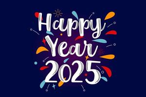 2025 new year card celebration concept. Background design event invitation, greeting card, new year's eve, celebration event, calender date holiday greeting, annual cheerful event. vector