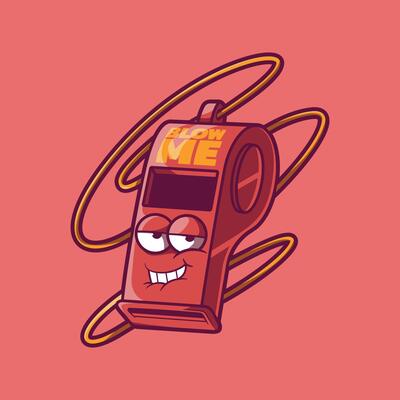 A whistle character with a funny face.