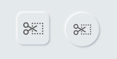 Edit clip line icon in neomorphic design style. Editing tool signs illustration. vector