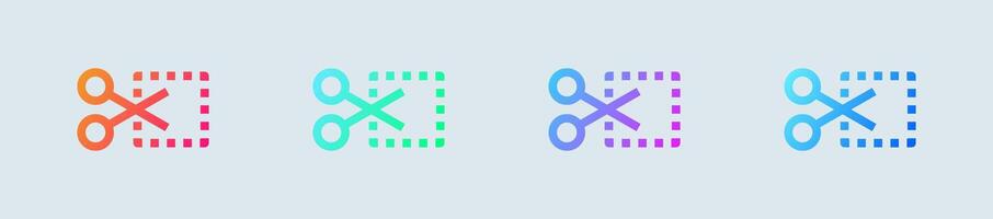 Edit clip line icon in gradient colors. Editing tool signs illustration. vector