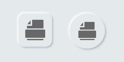 Format solid icon in neomorphic design style. File type signs illustration. vector
