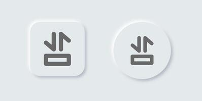 Series line icon in neomorphic design style. Episode signs illustration. vector