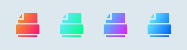 Format solid icon in gradient colors. File type signs illustration. vector