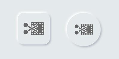 Edit clip solid icon in neomorphic design style. Editing tool signs illustration. vector