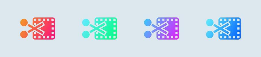 Edit clip solid icon in gradient colors. Editing tool signs illustration. vector