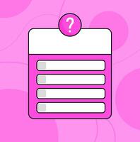 Quiz banner template. Question mark copy space background. vector
