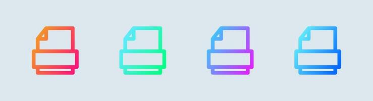 Format line icon in gradient colors. File type signs illustration. vector