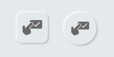 Confirm solid icon in neomorphic design style. Approved signs illustration. vector