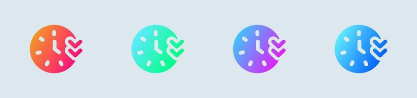 Slow solid icon in gradient colors. Measure signs illustration. vector