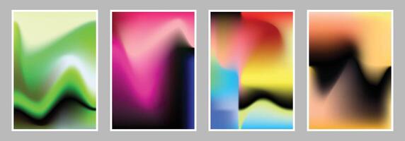 Colorful liquid gradient cover design bundle. Abstract fluid color gradation background template set. Suitable for poster, banner, cover, or brochure. vector