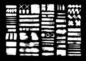 White paint brush strokes element set. Abstract grunge painting graphic element. Suitable for overlay or label template. vector