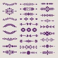 Set of decorative floral design elements vector