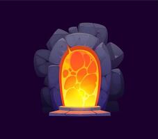 Fantasy magic portal door, witchcraft game asset vector