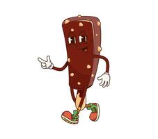 Groovy ice cream eskimo character with hippie vibe vector